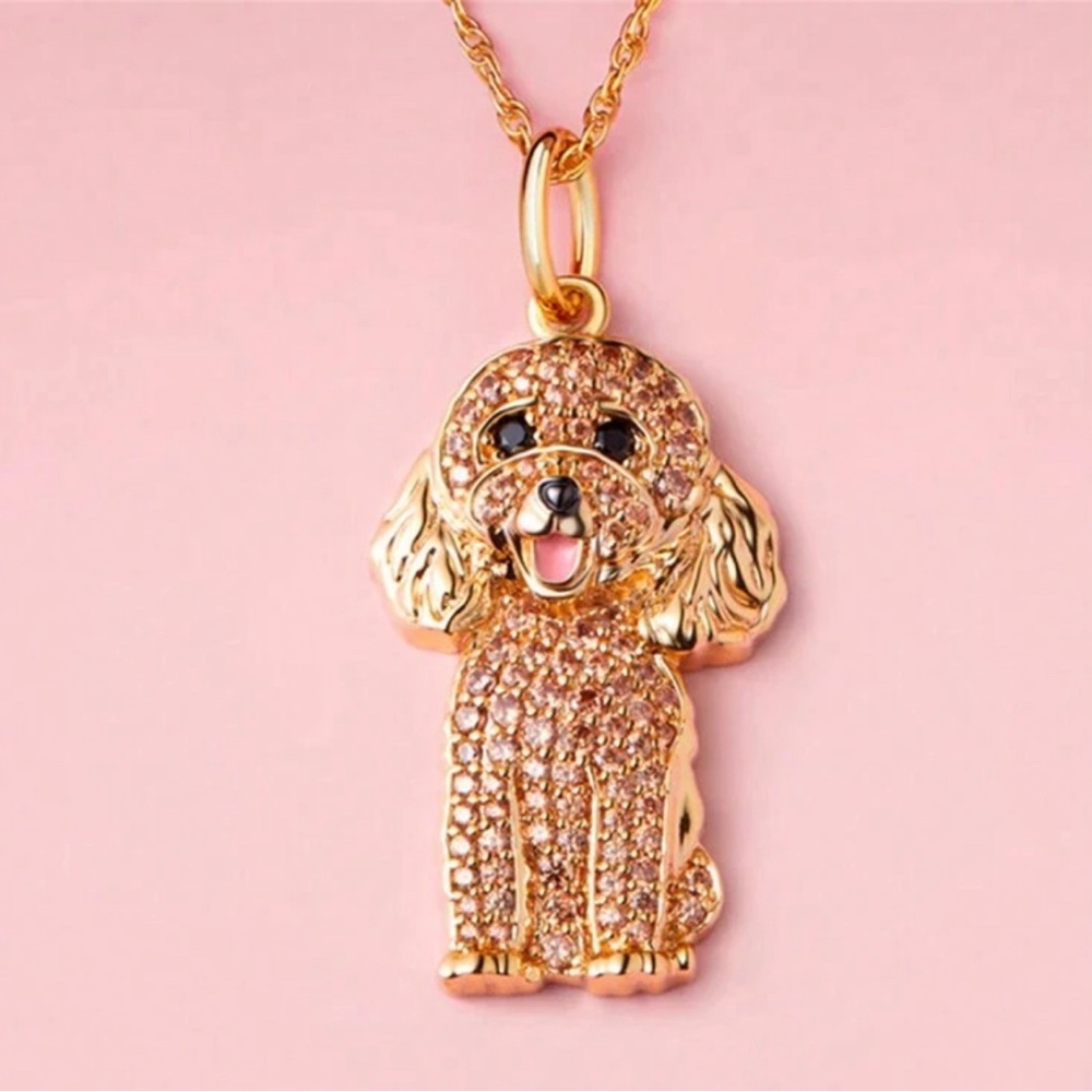 Poodle Rhinestone Necklace - Picture 2 of 3